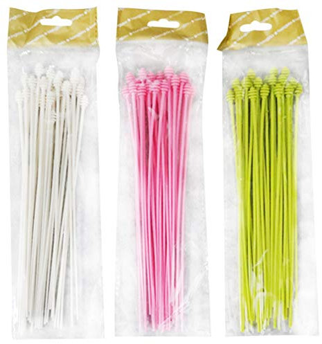 Lurrose 3 Sätze Plastikroller Picks Dauerwellen Nadeln Friseurwerkzeuge Styling-Zubehör für Friseursalon (Weiß Rosa Grün)