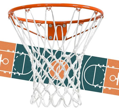 PSLER Basketball net Outdoor, Basketball Hoop net White Standard Basketball net Measures 22 inches and has 12 Loops, suitables for Indoor and Outdoor Professional Competition.