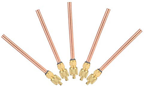 Fafeicy 5-teiliges HS - 110 Kühlschrank-Rückschlagventil, Füllventile mit 3.0MPa Arbeitsdruck für Klimaanlagen, für Gefrier- und Kühlgeräte, Ventileinsatz + Gummiring Dichtungsmethode