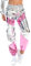 Damen Sporthose Taille Hose Cargohose Jogger Hose Glänzend Metallic Hip Hop Tanzhose mit Taschen Nachtclub Disco Dancewear Casual Streethose Sliber-Rosa Small