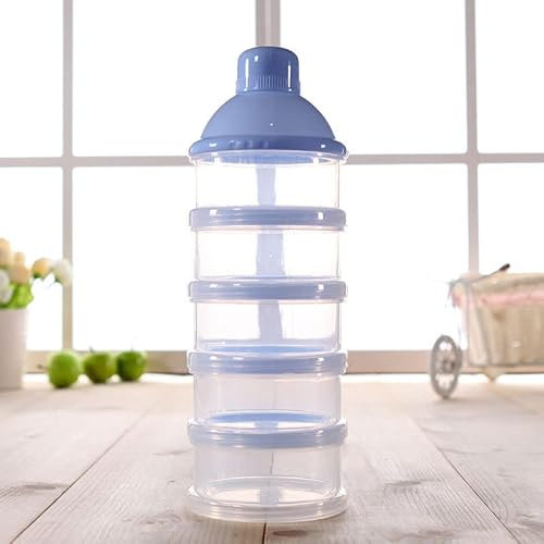 PIQIUQIU Pot de récipient portable en poudre de lait pour bébé 5 couches, distributeur de formule de lait en poudre pour bébé, boîte de rangement