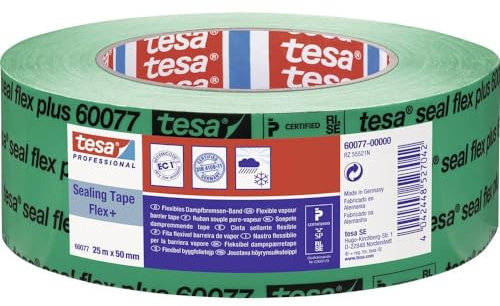 Tesa 60077 Dampfsperrband grün (L x B) 25 m x 50 mm, 1 Stück