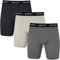 INNERSY Mens Boxer Shorts Fly Fronts Trunks Underwear Anti Chafing Long Leg Underpants Multipack 3 (M, Black/Dark Grey/Pale Grey)