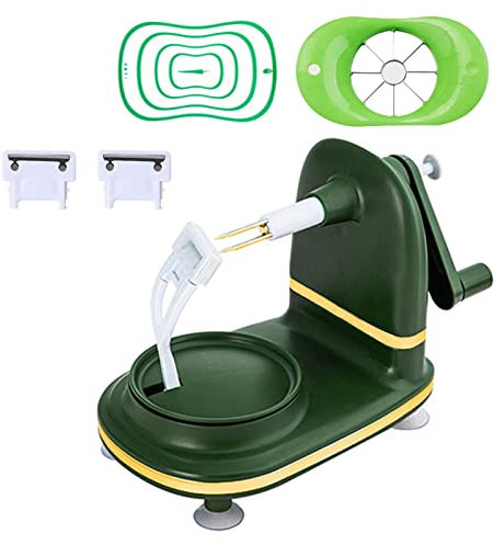 Shunfaji Pèle-Pommes avec Ventouse et Coupe-Pomme Trancheur, Acier Inoxydable Ultra Aiguisées, Machine à éplucher Cinq Secondes, Eplucheur Multifonctionnel pour Pommes, Pommes de Terre, Poires