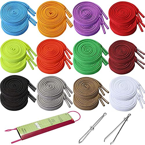 24PCS Replacement Drawstrings with Drawstring Threaders, Drawstring Cord | Drawstrings with Plastic Cord Locks for Jackets Swim Trunks Shoe Laces Tote Bags Hoodies Sweatpants 3.94ft Long (12 Colors)