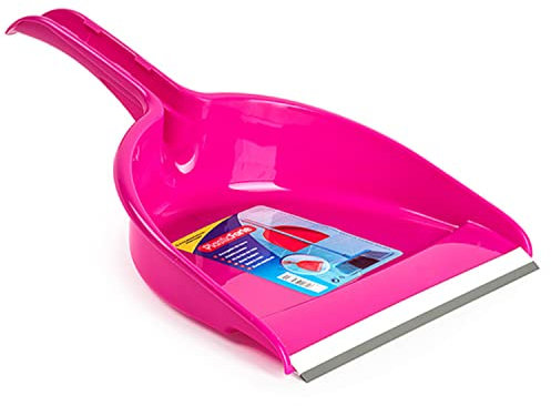 CABLEPELADO Recogedor de Mano plastico con Goma (Rosa)