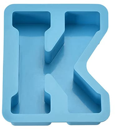 sourcing map Grand moule à lettres de l'alphabet 3D géantes de 15,2 cm en résine de silicone pour résine époxy, loisirs créatifs, décoration K bleu