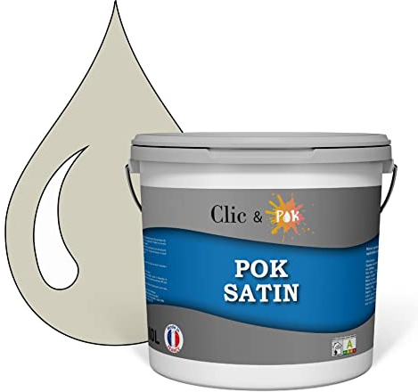 POK SATIN : Peinture Satin Lessivable Beige clair 100m² - 10L