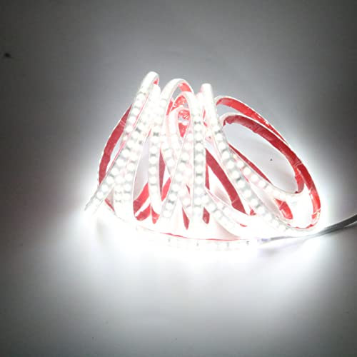 pcning LED Lichtband 230V Direktanschluss ohne Trafo 5M Kaltweiss 6000K, Sehr Hell LED Strip Selbstklebend mit Schalter 5 Meter IP67 Wasserdicht Streifen (Kaltweiß, 5M)