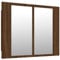 vidaXL Armario con Espejo y LED Madera Color marrón Roble 60x12x45 cm, Armario de baño con Espejo, Mueble de baño, Armario con Espejo LED