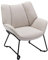 chairus Leinen Loungesessel für Wohnzimmer Balkon Modern Gepolstert Polsterstuhl Relaxsessel mit Metallbeinen (Beige)