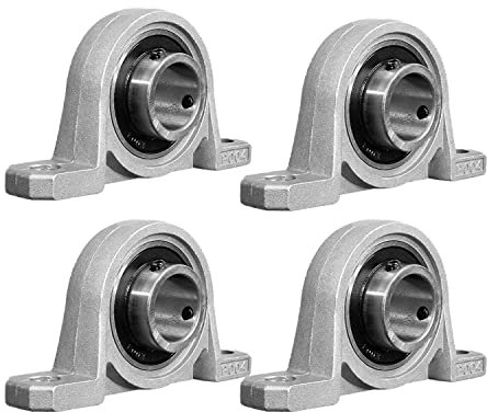 Norhogo 4 Stücke Gehäuselager, 20mm Stehlager Set, Lagerbock, Zinklegierung Wellenlager, Flanschlager für Achse Welle Maschine, 3d - Drucker KP004