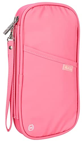 Vinsani Passport Holder Travel Wallet, RFID Blocking Document Organiser | Holiday Essentials, Unisex Waterproof Cover for Tickets, Money, Cards & Everyday Use, Pink