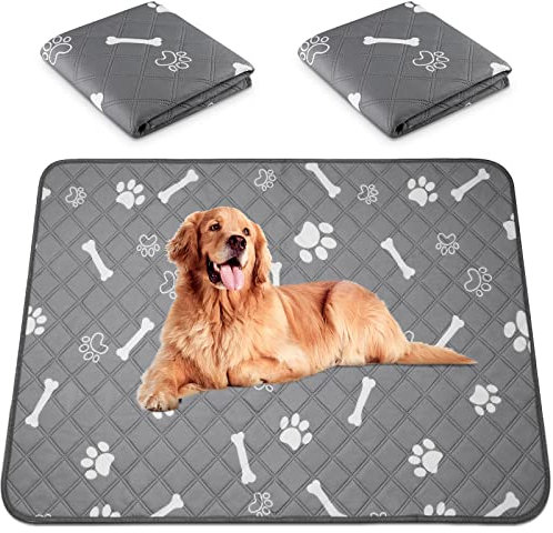 Paquete de 2 almohadillas reutilizables de entrenamiento para perros, absorbentes y resistentes al agua, almohadillas lavables para cachorros para el hogar, el coche, los viajes, 45 x 60 cm