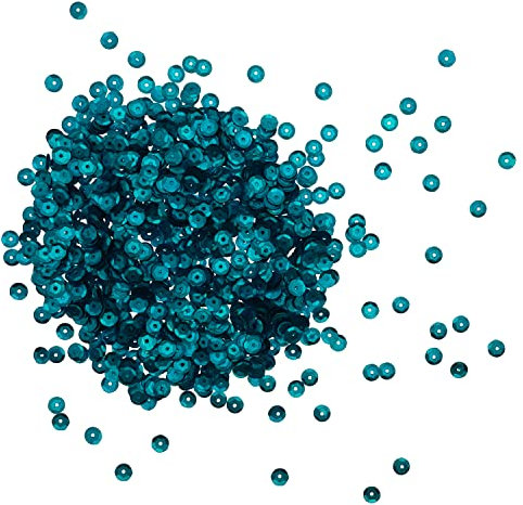 Oblique Unique® 1400 Pailletten - Ø 6mm - Riesige Auswahl an Farben zum Dekorieren und Basteln (Türkis Matt)