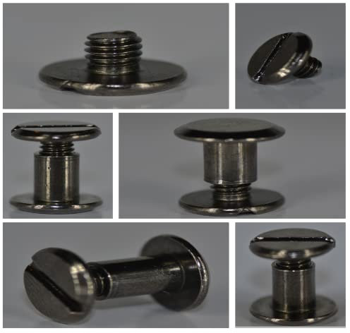 Q-tools® Buchschrauben/Schraubnieten | Buchschrauben 5mm | 20 Stück | Chicago Schrauben/Gürtelschrauben/Ziernieten/Ledernieten zur Lederbearbeitung