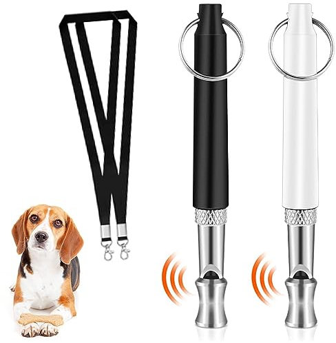 Harewu 2 Pack Hundepfeife, Professionelle Ultraschall Hundetraining Pfeife mit Lanyard Halsband Training Assistent für Rückruf und Bellen Kontrolle.