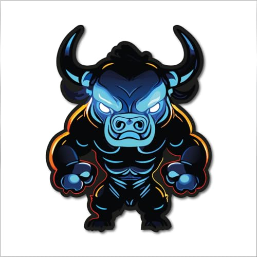 2x Bulle Aufkleber Stier 50x40mm Torero blaue Augen Autoaufkleber Spanien Arena Digitaldruck Fun Sticker Kleber UV JDM Motiv 1