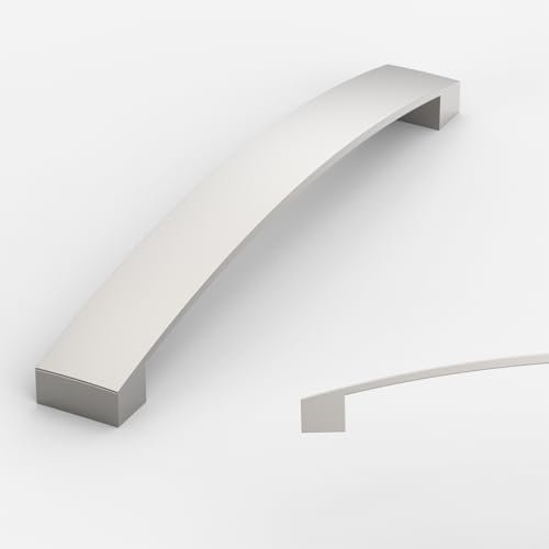 Amerdeco 10 Stück Möbelgriffe Gebürsteter Nickel,160mm Lochabstand, Aluminiumlegierung Schubladengriffe & Schrankgriffe für Küchenschränke & Kleiderschränke UK0021
