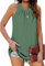 WNEEDU Camisetas sin Mangas para Mujer Camisetas sin Mangas Elegantes Camisetas sin Mangas de Verano Blusas Camisetas Superiores Verde Oscuro M