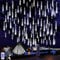 LED Solar Fallende Weihnachtsbeleuchtung, 240 LEDs Meteorschauer Regen Beleuchtung Schneefall Lichter, 10 Röhren 30cm Wasserdichte Weihnachten Lichter für Xmas Baum Hochzeit Dekoration (Weiß)