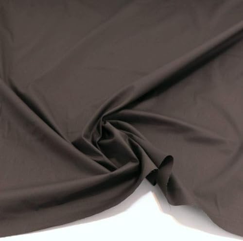 TOLKO Baumwollstoff Meterware | feine Sommer Popeline weich und elastisch wie Batist | Kleiderstoff Dekostoff Vorhangstoff | Stoffe zum Nähen Baumwolle Meterware (Braun)