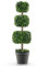 COSTWAY Artificial Boxwood Topiary Ball Tree, Ball Shaped Fake Plant with Cement-filled Plastic Pot, UV Resistant Faux Greenery Plants Decoration for Indoor Outdoor (1, 75CM, 3 Balls)