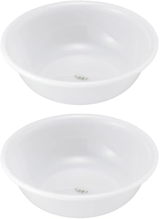 JapanBargain, Japanese Plastic Wash Basin for Home and Camping, Dish Wash Tub, Bathroom Water Tub, Made in Japan, White Color, 2 Pack