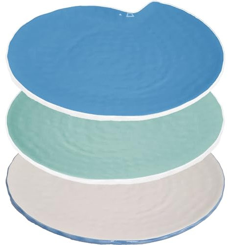 MERCURY SRL Piatto Ceramica, Artigianale, a Forma di Conchiglia, Ovale, Colori Assortiti - Ristorante, Piatti Principali, Antipasti, Primi Secondi Contorni - Stoviglie, 26x24x3.5h cm (1 Pezzo)