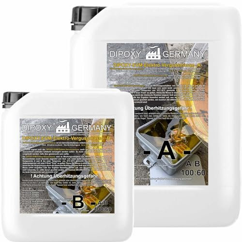 Elektrovergussmasse Epoxidharz IP68 & IP69 bis 1000 Volt, 20kg braun-transluzent (durchsichtig) – wasserdicht für Abzweigdosen, Platinen, Kabelmuffen, usw.