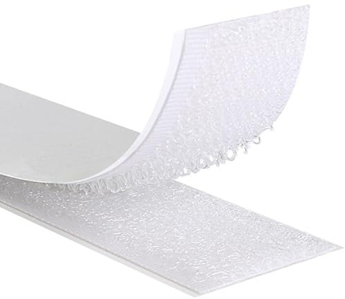 Klebeshop24 KLETTBAND SELBSTKLEBEND | Set Haken & Flausch | Farbe, Länge, Breite wählbar/Weiß, 16 mm x 15 cm