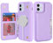 SailorTech for iPhone 12 Case with Credit Card Holder Magsafe, iPhone 12 Pro Phone Leather Case for Women Compatible mag safe Card Slots Durable Shockproof Wallet Case - Purple