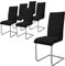 ML-Design Esszimmerstühle 6er Set, Schwarz, Schwingstuhl, Freischwinger Stuhl mit hoher Rückenlehne, Ergonomische Küchenstühle aus Kunstleder & Metall, Moderner Polsterstuhl für Esstisch & Wohnzimmer