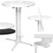 Beautissu 2er Set Stehtisch Weiß klappbar Ø80cm Bellini – Stabiler Outdoor Bistrotisch Wetterbeständig höhenverstellbarer Fuß, leichte Montage Halterung vormontiert – Kratzfest Gastro Partytisch Rund