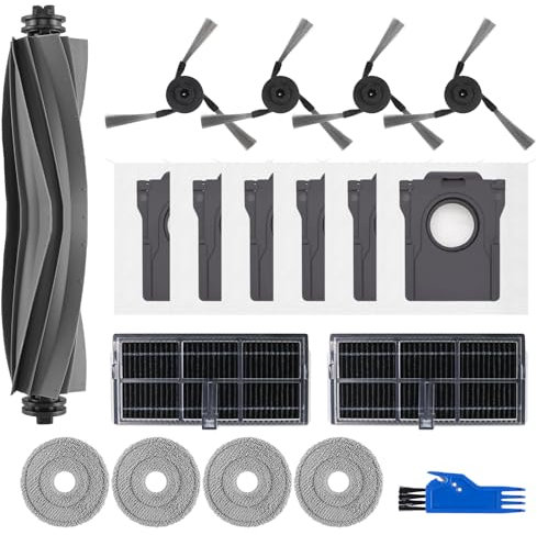 Spofan Accesorios de Repuesto para Dreame X40 Ultra Complete / X40 Master / L40 Ultra Robot Aspirador, 1 Cepillo Central, 4 Cepillos Giratorio, 2 Filtros Hepa, 4 Paños de Fregado, 6 Bolsas