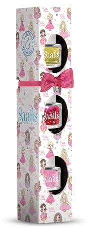 Snails 510393 Children's Nail Polish Gift Set, Mini Princess 3 x 5 ml, Water-based, Washable, Safe, Vegan