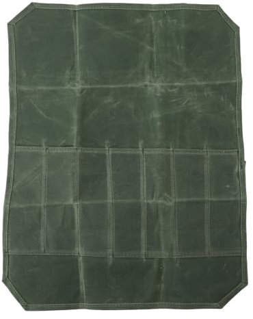 Travel Chef Knife Case, Chef's Knife Roll Bag, Portable, Waterproof, Waxed Canvas, Knife Carrier Roll for Picnic, Camping, BBQ, Kitchen (OD Green)