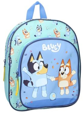 mybagstory Bluey - Mochila para niño, color azul, para niños, escuela, guardería, mochila para niños, mochila para niños, talla 30 cm, tirantes ajustables, idea de regalo, Bluey - Azul, Enfant