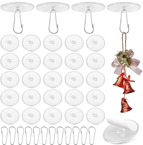 Teokantz 100 Stück Transparente Selbstklebende Deckenhaken, Haken Decke ohne Bohren, Klebehaken Decke mit Fahnenmast-Clips für Schlafzimmer, Badezimmer, Küche, Schlafzimmer Wand, Karneval