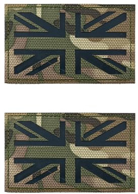 CYNOSURETECH 2 Pieces Of Camouflage British Flag Stickers, British Flag Patches, Flag Pattern Embroidery Badges, Creative Personalized British Decals