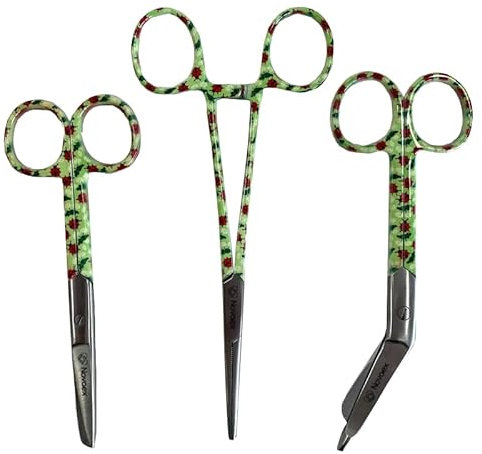 Set de ciseaux d'infirmière Coccinelle - Ciseaux à bandages - Accessoires infirmiers - Ciseaux de premiers secours - Ciseaux médicaux - Kocher - Cadeau pour infirmière