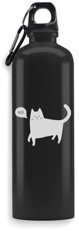 Black Cat Say No Gourde de sport Grande capacité
