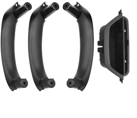 Elchuiaby Carbon Fiber Interior Door Panel Handle Cover Pull Bowl Trim Kit for BMW X3 X4 F25 F26 RHD 2011-2017(Black)