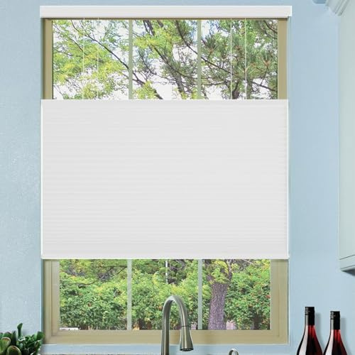 Plissee Ohne Bohren Klemmfix 45 x 145 cm Sonnenschutz Verdunklung Verdunklungsplissee Plisseerollo mit Klemmträger, Nach Maß für Fenster & Tür, Weiß