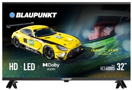 BLAUPUNKT Televisor LED HD de 32, 720p, 60 Hz, Dolby Audio 16 W, DVB-T2/S2/C, 2 HDMI, USB, sin Smart TV