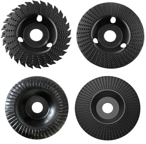 Frässcheibe für Winkelschleifer Holz 115/125mm Winkelschleifer Mit 7/8 Zoll(22 mm) Holz Schleifscheibe Schleifscheiben zum Formen, SchleifenundSchneiden (4PCS-Schwarz)