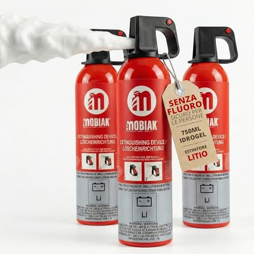 notlok Safety Work 3X 750ml Extincteur pour Batterie Lithium sans Fluor | Spray extincteur sûr pour Batteries de Smartphones, laptops et véhicules, Extincteur maison et voiture, Mousse sans PFAS
