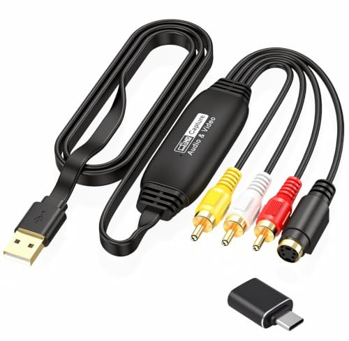 Vision DigitLink VHS to Digital Converter, 1080P HD Video Capture Card Device, RCA to USBA Converter, Convert VHS Mini DV VCR Hi8 DVD Player Tape to Digital for Camcorder