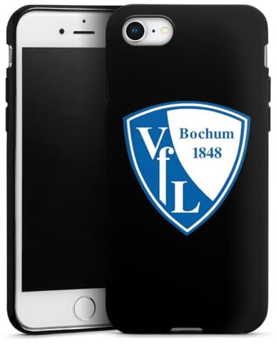 Silikon Hülle kompatibel mit Apple iPhone 8 Case schwarz Handyhülle VFL Bochum Offizielles Lizenzprodukt Wappen