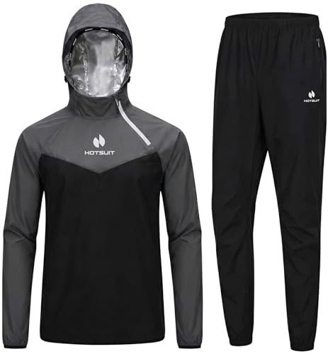 HOTSUIT Sauna Suit/Sauna Jacket Men Jacket Pants Gym Workout Sweat Suit/Sauna Jacket Tracksuit